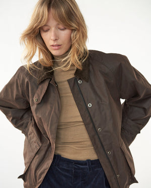 Oilskin Mac Jacket / Dark Brown