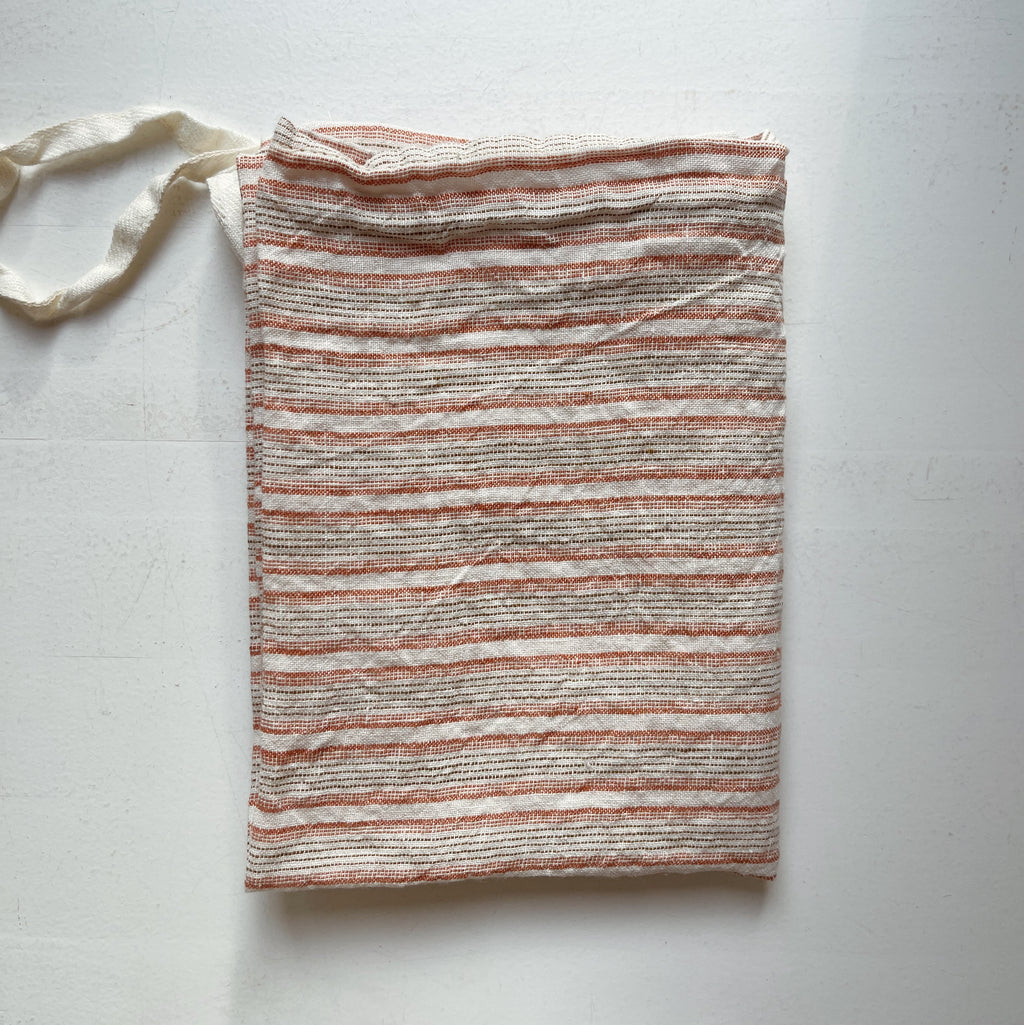 Linen Dish Towel / Pumpkin Stripe