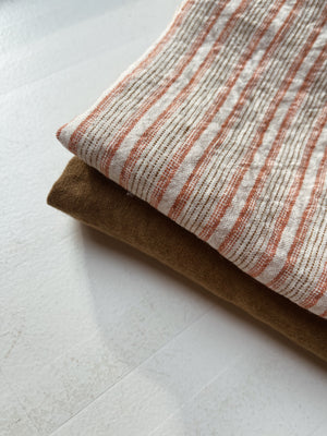 Linen Dish Towel / Pumpkin Stripe