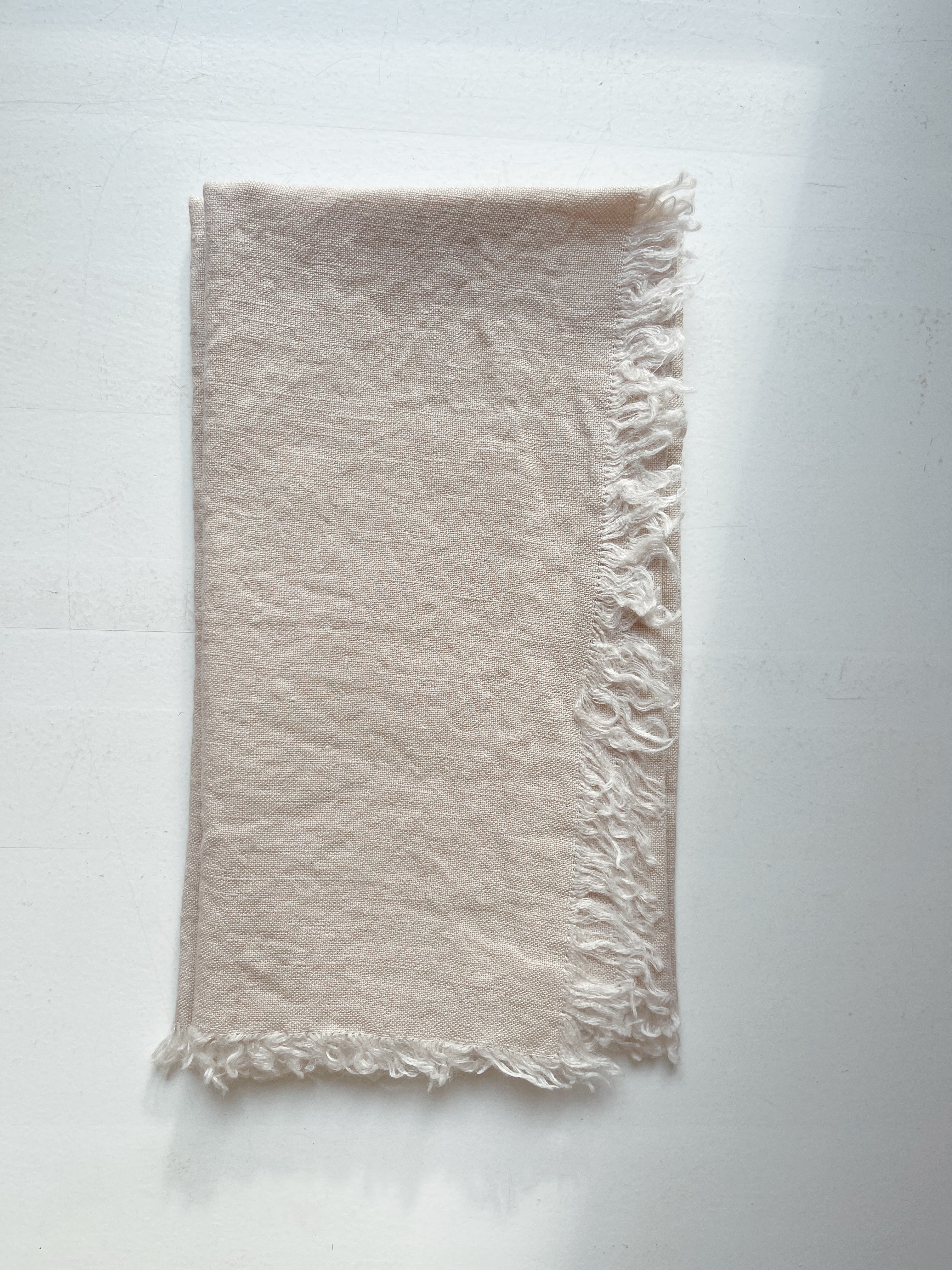 Fringed Linen Napkin / Sand