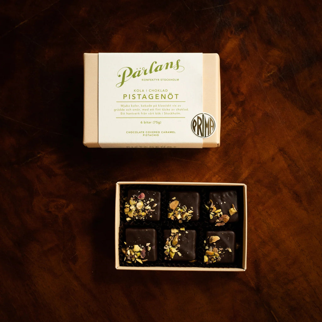 Box of 6 Chocolate Covered Caramel / Pistachio