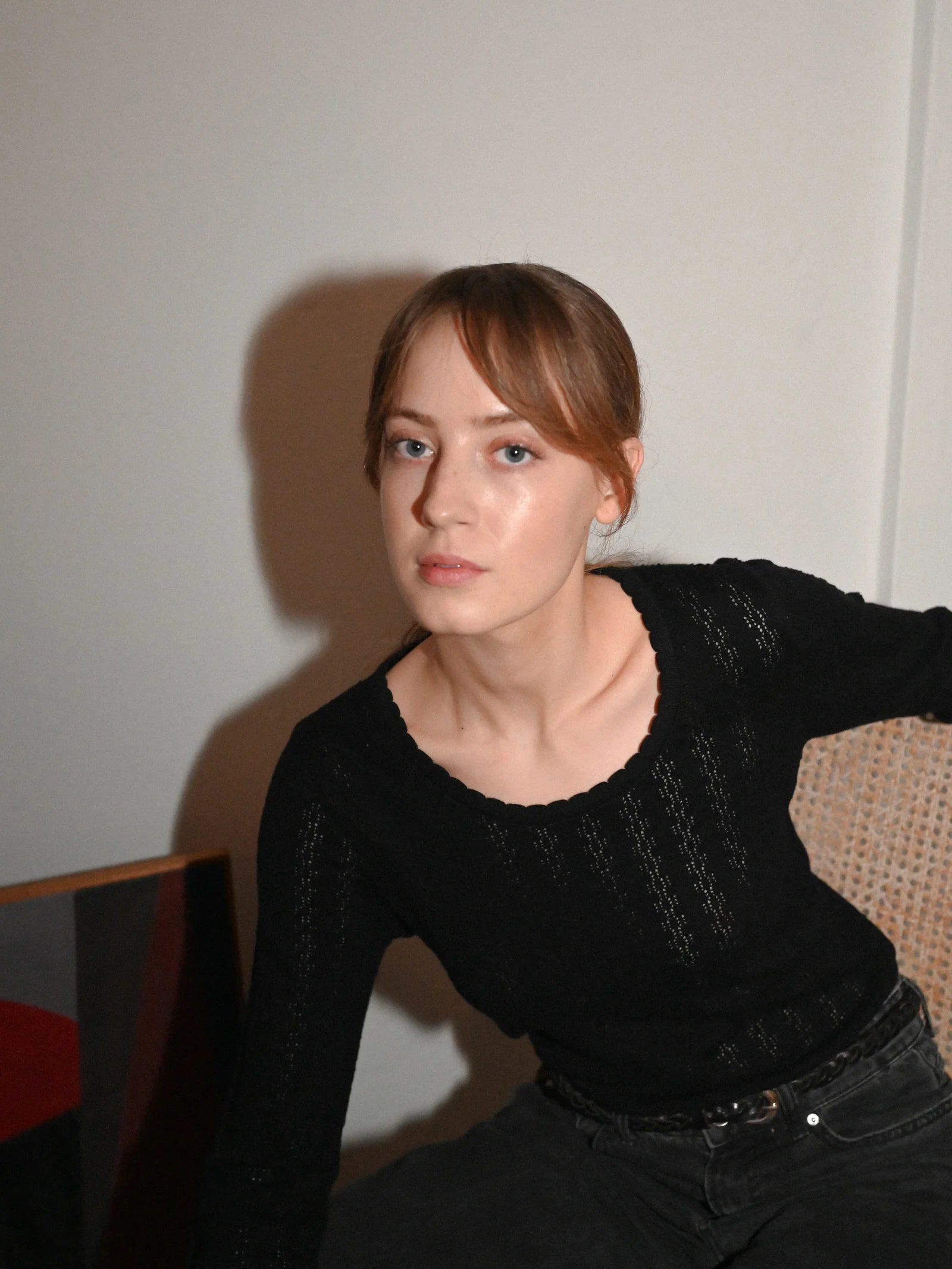 Nellie Knit Long Sleeve Blouse / Black