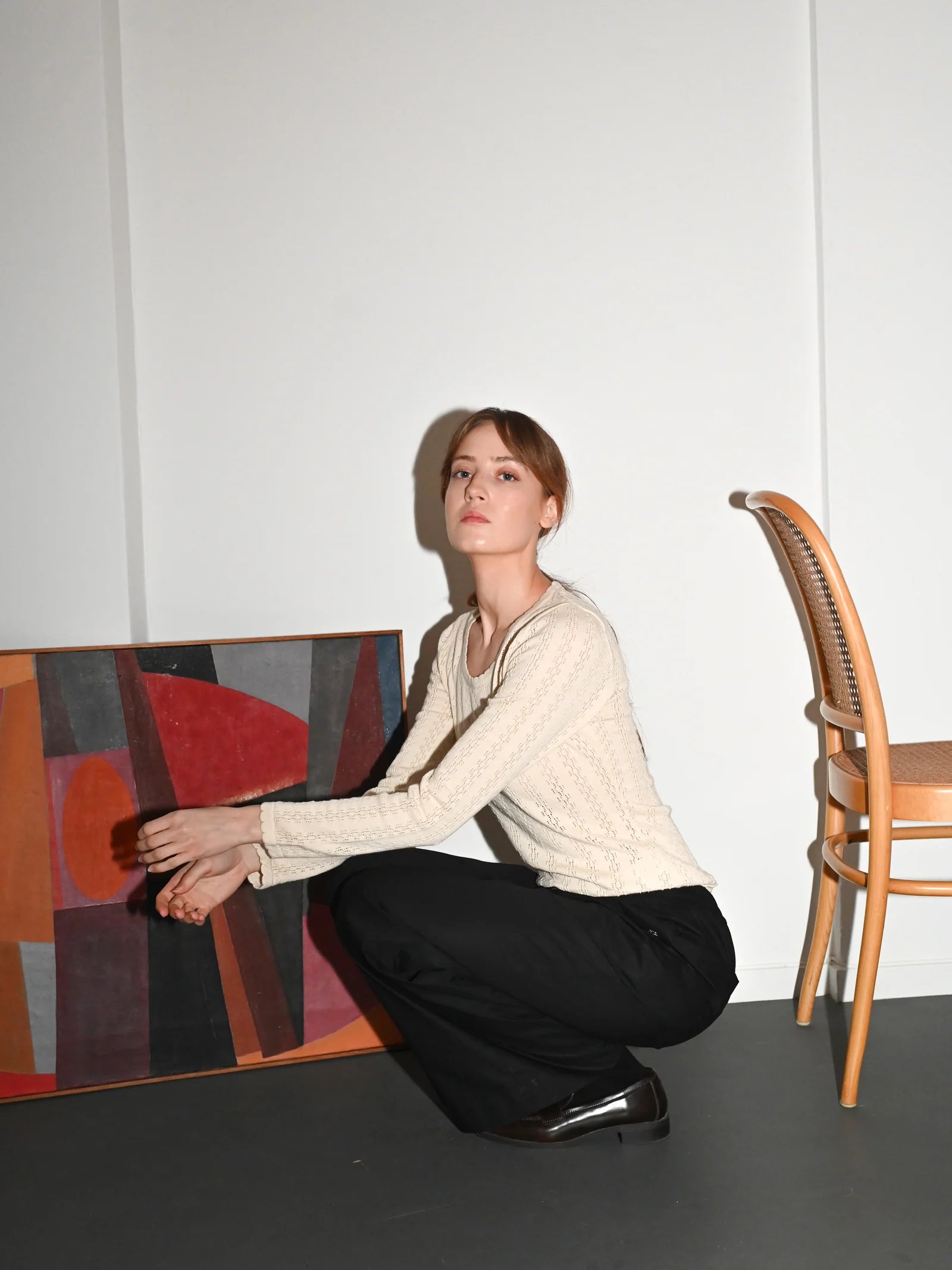 Nellie Knit Long Sleeve Blouse / Ecru