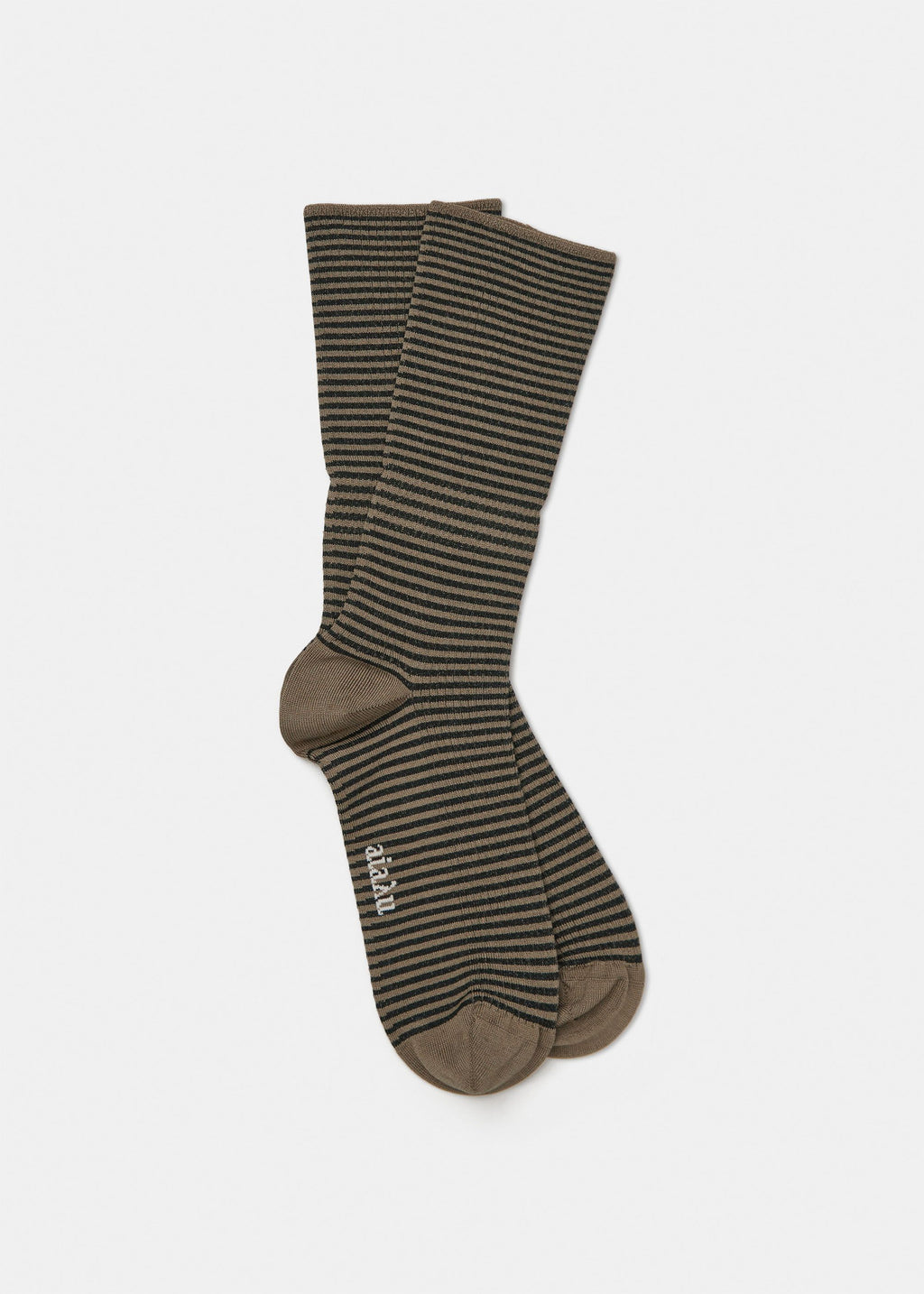 Cotton Stripe Socks / Mix Brown