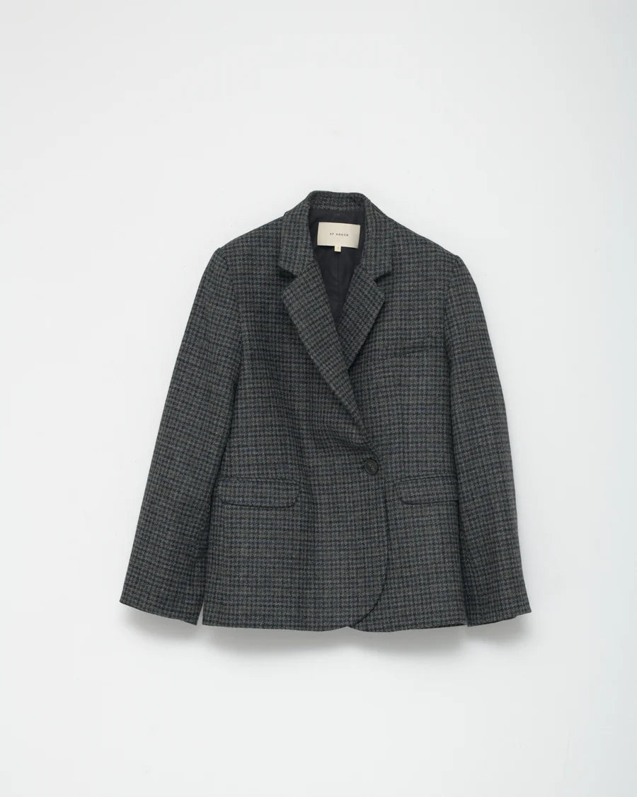 Shetland Wool Oversize Blazer / Navy / Grå