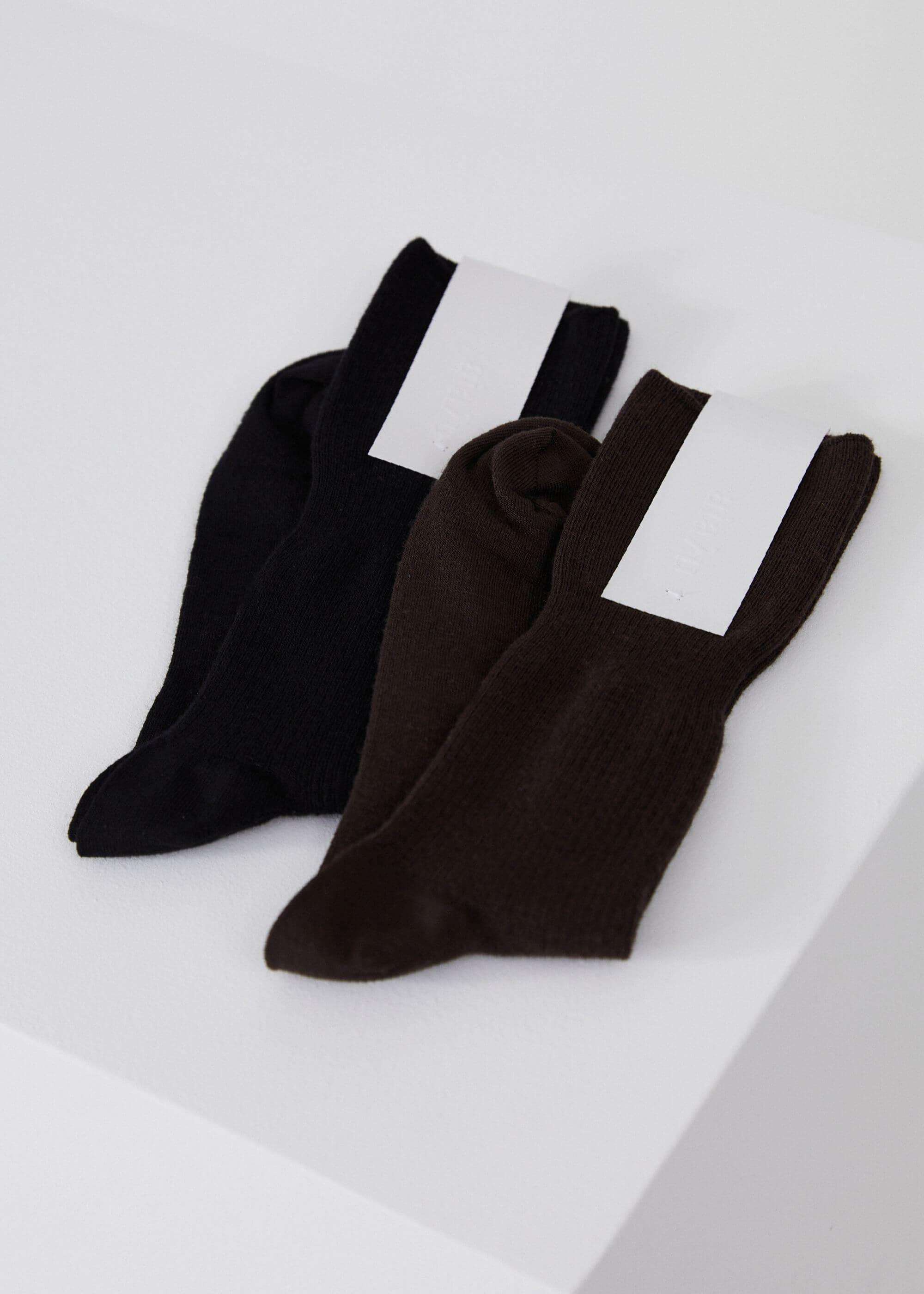 Wool Rib Socks / Black