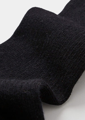 Wool Rib Socks / Black