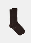 Wool Rib Socks / Brown