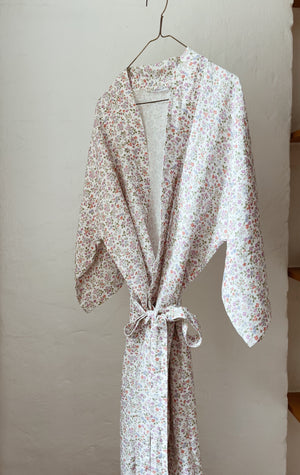 Linen Kimono, Violette Flower