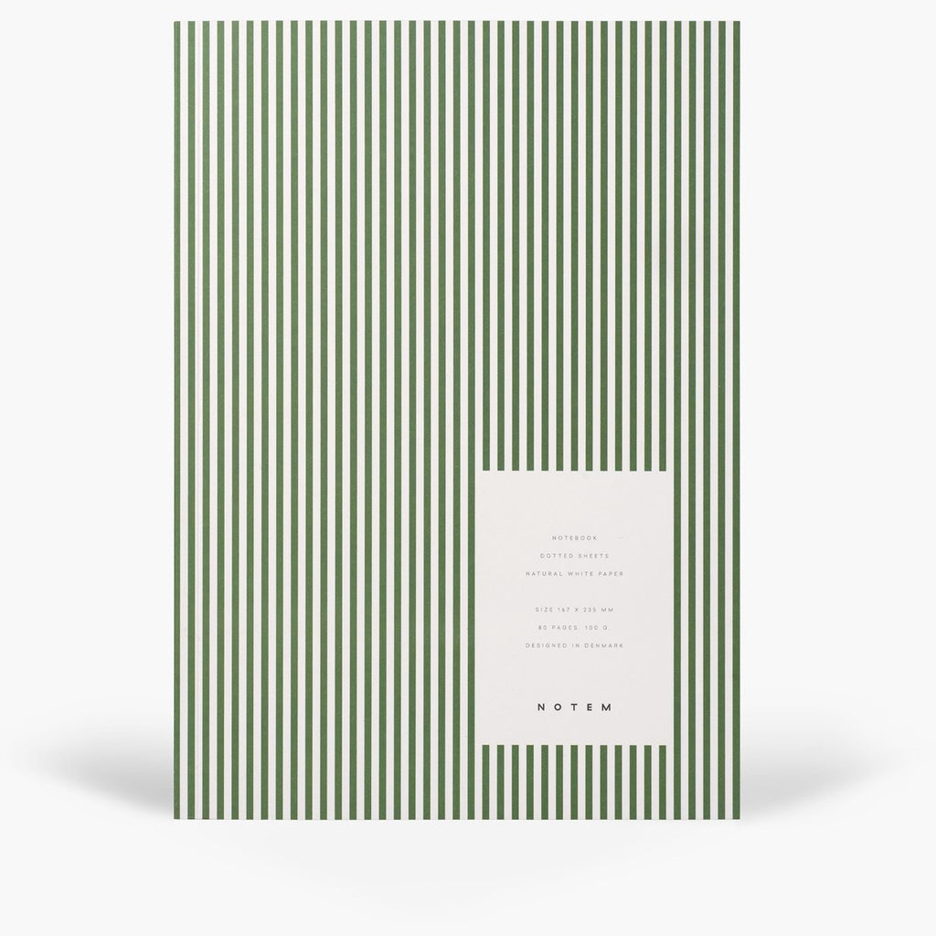 NOTEM Vita Notebook, Medium - Green Lines